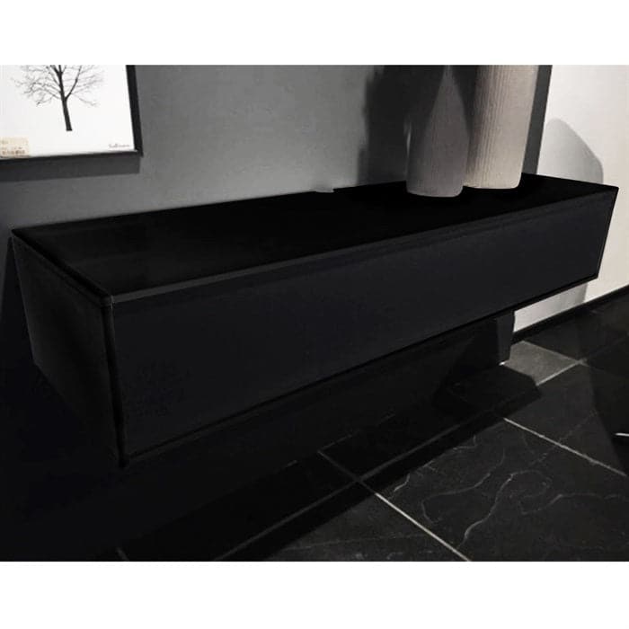 Square Reolen TV-møbel 120 cm i sort med sort stoflåge