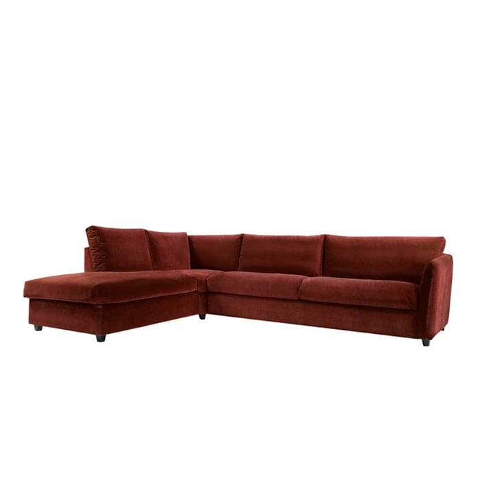 Velour sofa model Latifa i Rødbrun - Forskellige Opstillinger