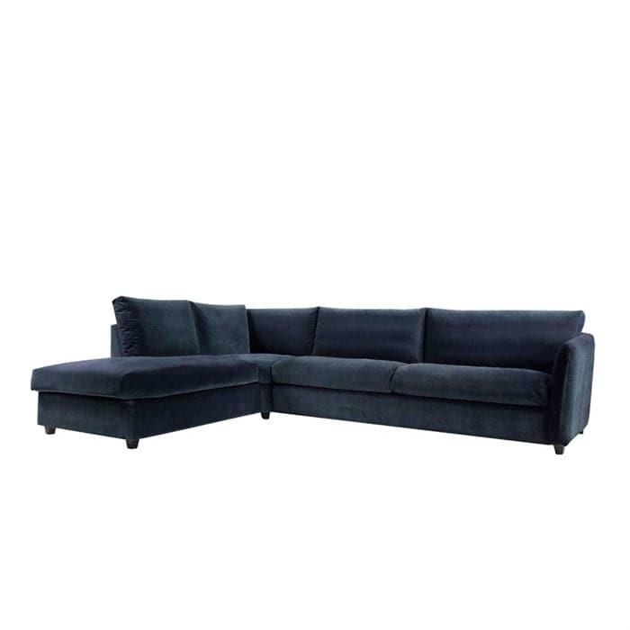 Velour sofa model Latifa i Blå - Forskellige Opstillinger