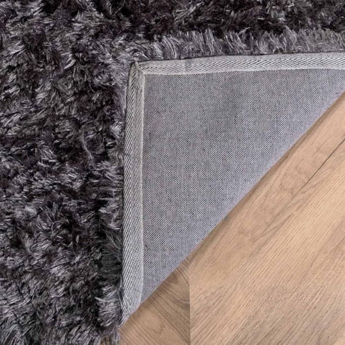 Fluffy Polyester tæppe i Dark Grey - 200x290 cm