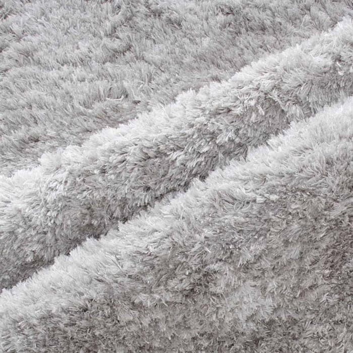 Fluffy Polyester tæppe i Silver - 160x230 cm