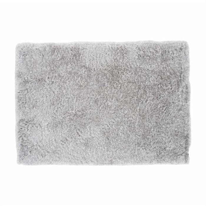 Fluffy Polyester tæppe i Silver - 200x290 cm
