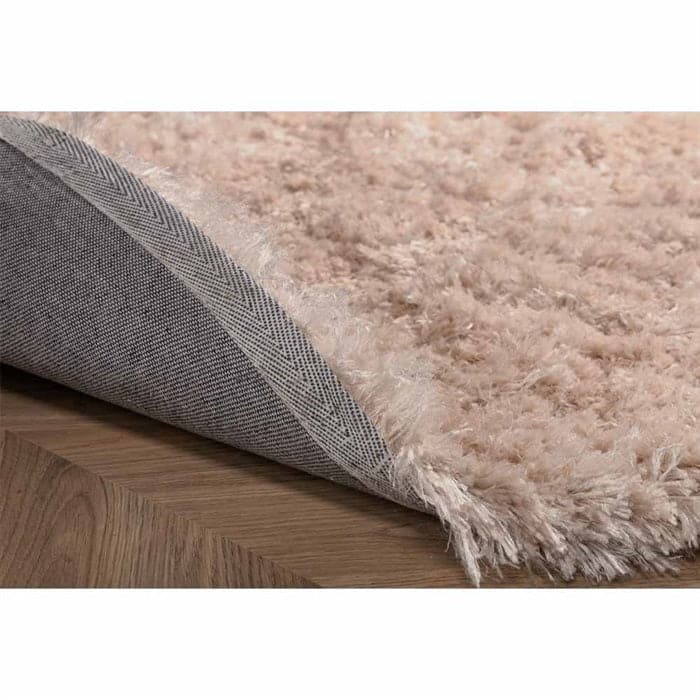 Fluffy Polyester tæppe i Champagne - Ø200 cm