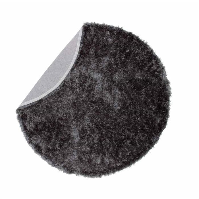 Fluffy Polyester tæppe i Dark Grey - Ø200 cm