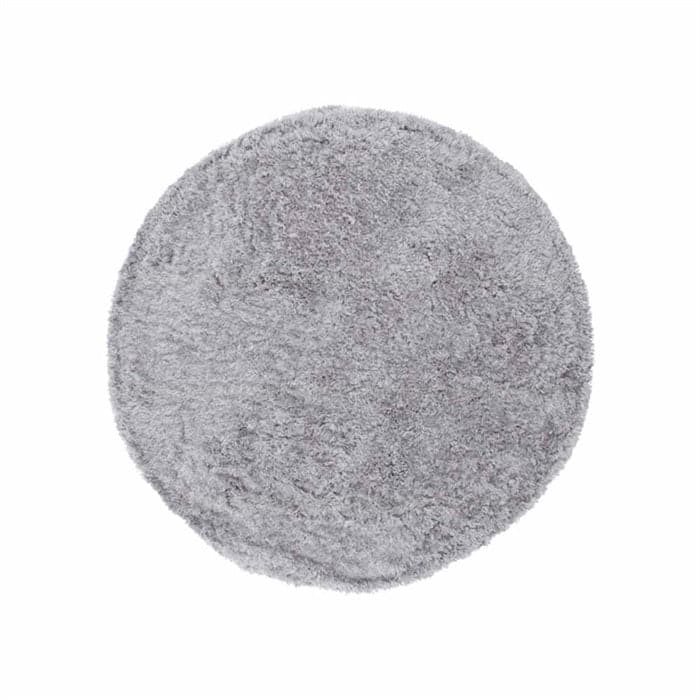 Fluffy Polyester tæppe i Silver - Ø200 cm