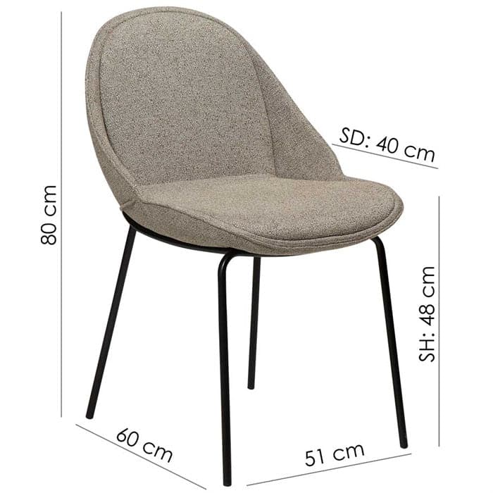Arch spisebordsstol, mål