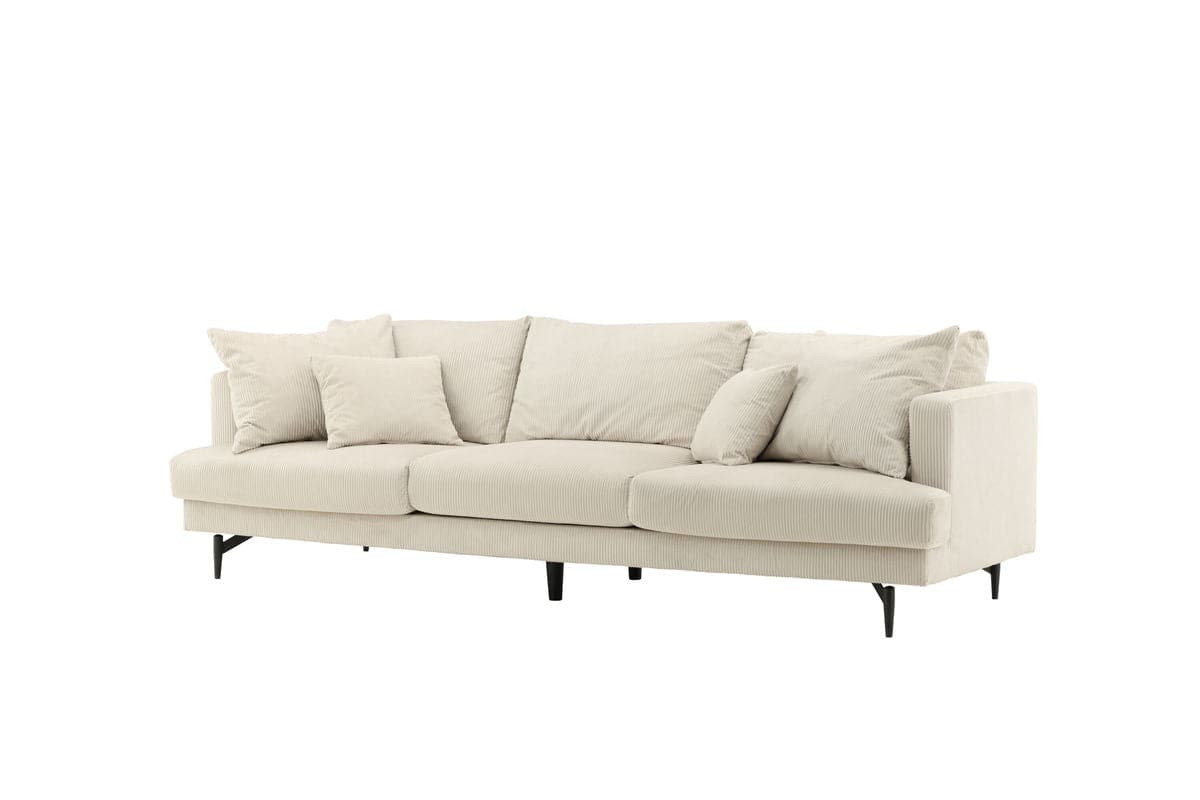 Sofia 3. personers Sofa - Beige Fløjl