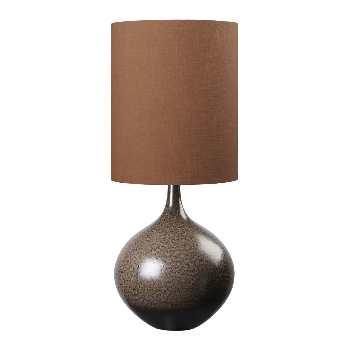 Bella keramisk Lampe med lampeskærm - CHESTNUT m.  BURNT ORANGE skærm