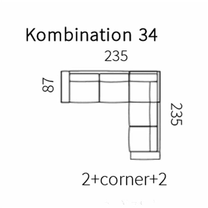 Nabbe Hjørnesofa 2+2 - Vælg Farve