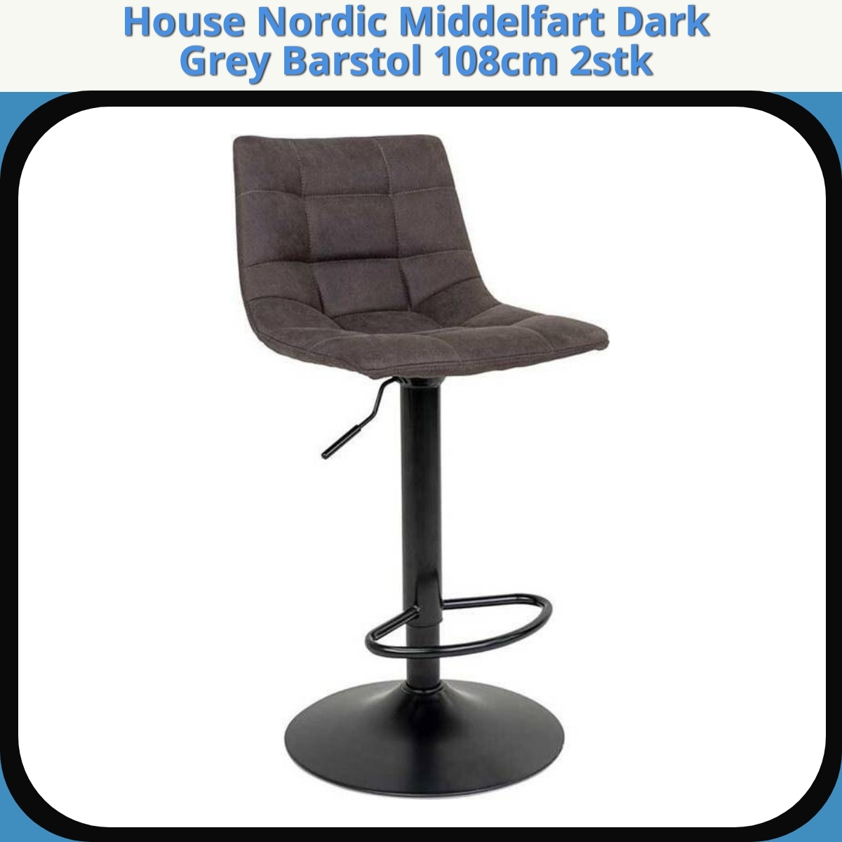 Anmeldelse af House Nordic Middelfart Dark Grey Barstol 108cm 2stk