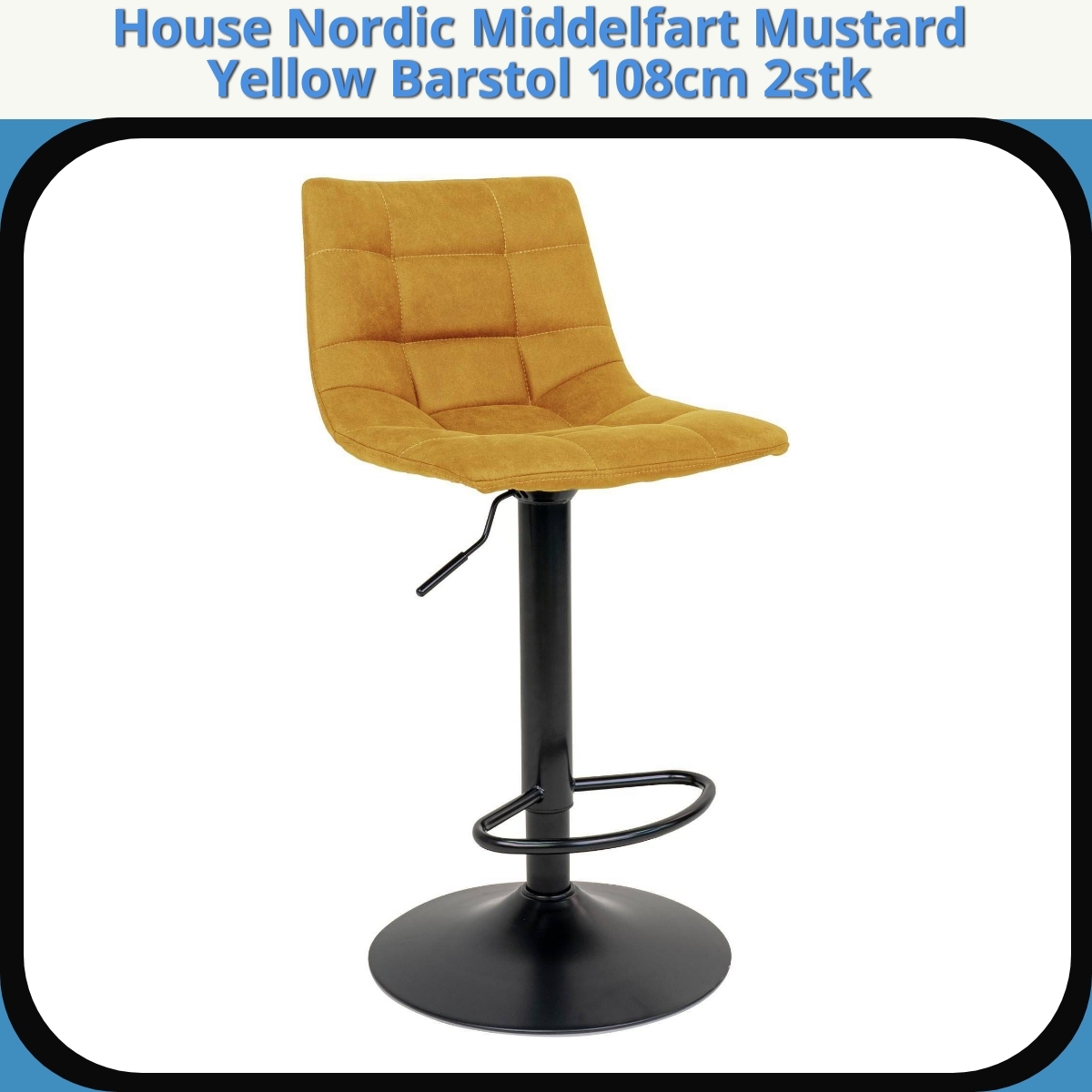 Anmeldelse af House Nordic Middelfart Mustard Yellow Barstol 108cm 2stk
