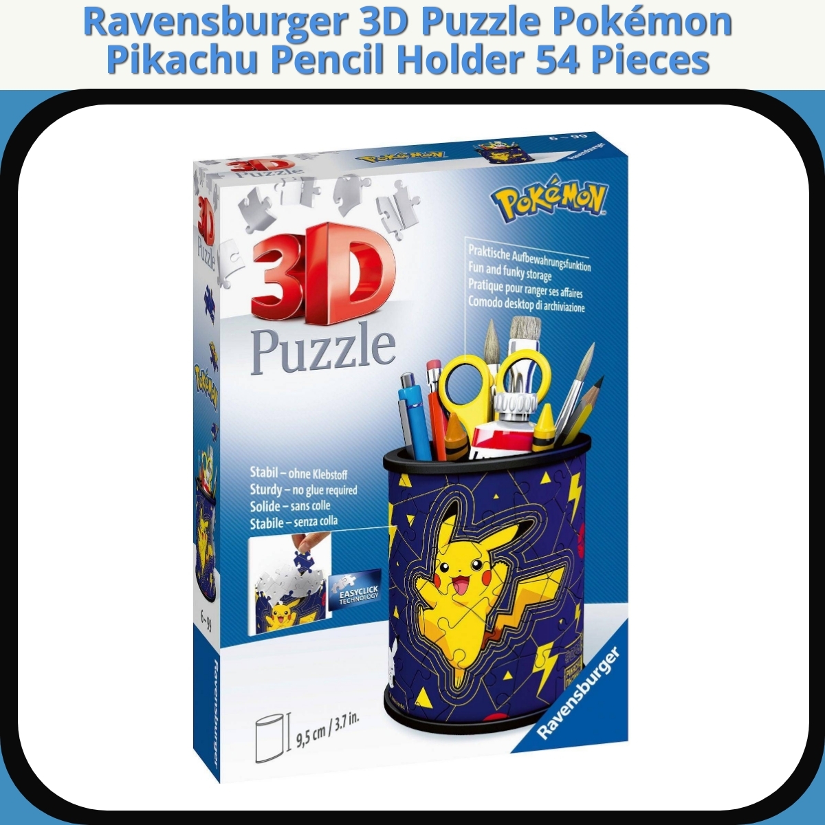 Anmeldelse af Ravensburger 3D Puzzle Pokémon Pikachu Pencil Holder 54 Pieces