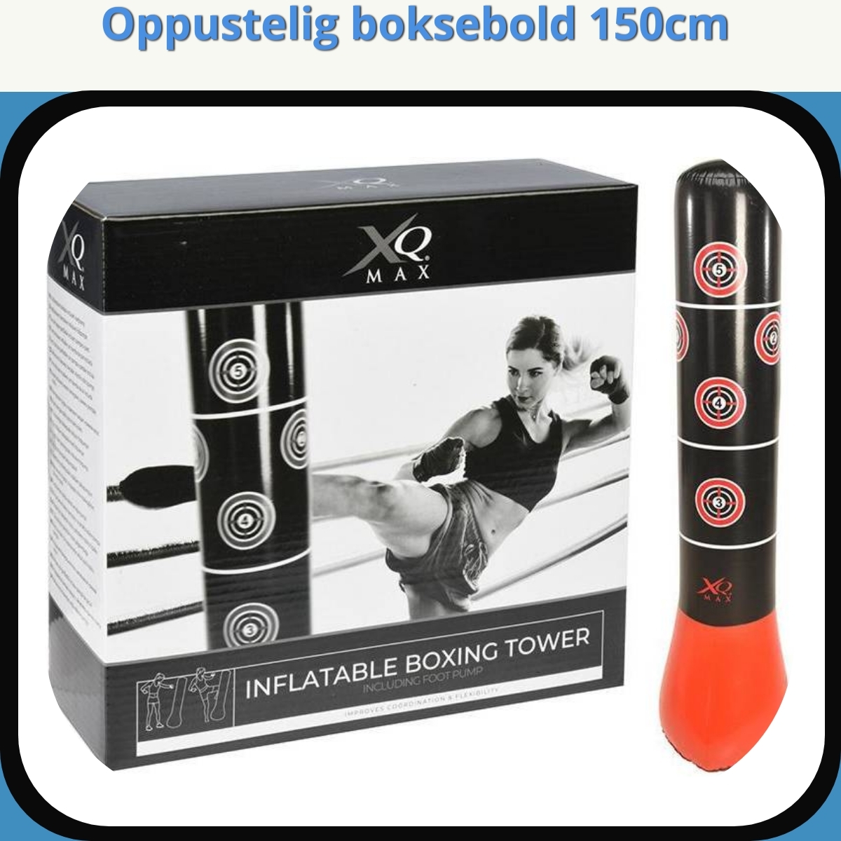 Anmeldelse af Oppustelig boksebold 150cm