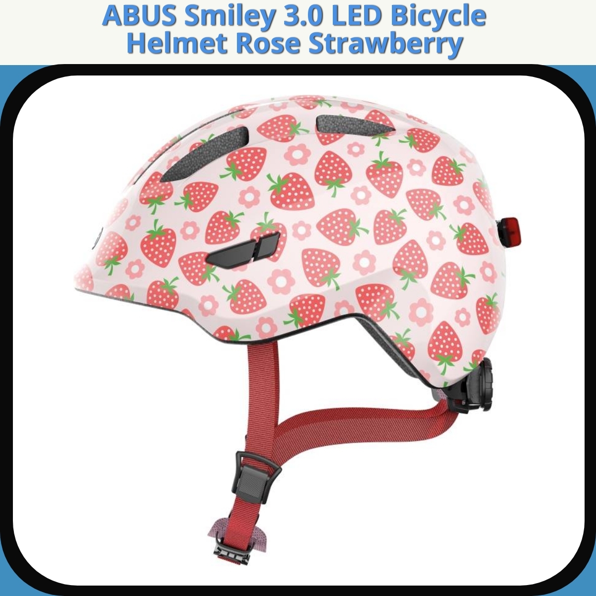 Anmeldelse af ABUS Smiley 3.0 LED Bicycle Helmet Rose Strawberry