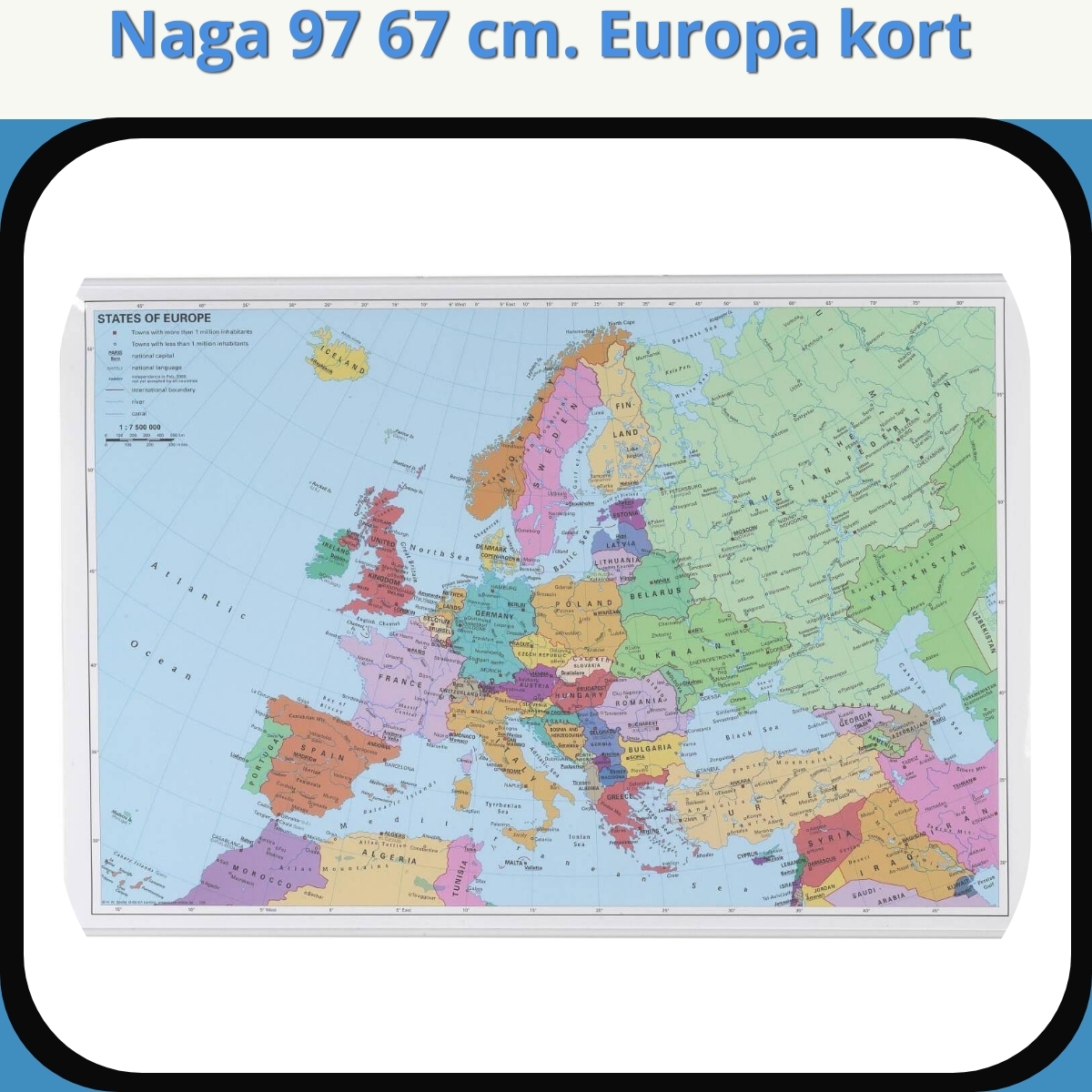 Anmeldelse af Naga 97 67 cm. Europa kort