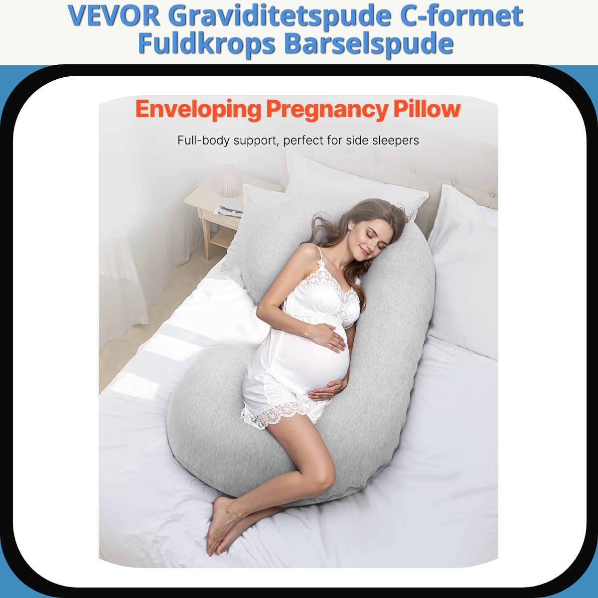 Anmeldelse af VEVOR Graviditetspude C-formet Fuldkrops Barselspude