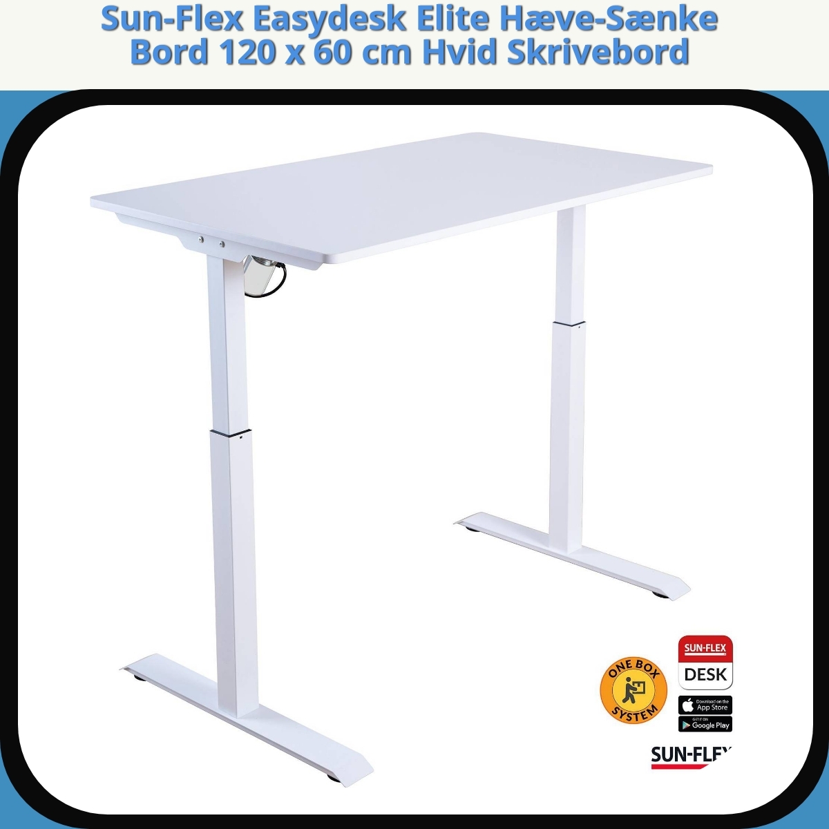 Anmeldelse af Sun-Flex Easydesk Elite Hæve-Sænke Bord 120 x 60 cm Hvid Skrivebord