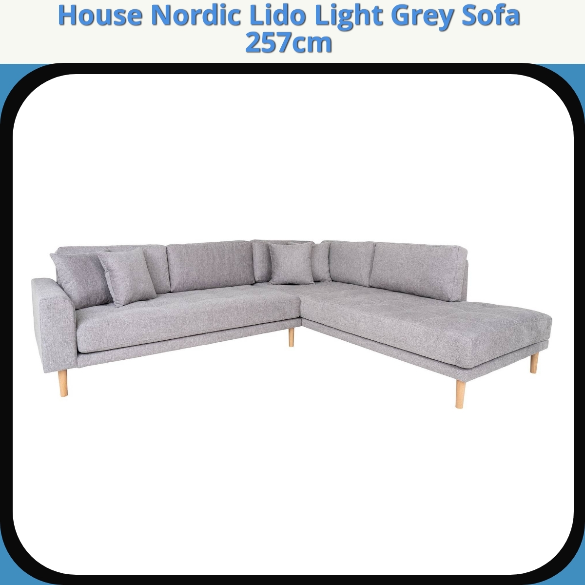 Anmeldelse af House Nordic Lido Light Grey Sofa 257cm
