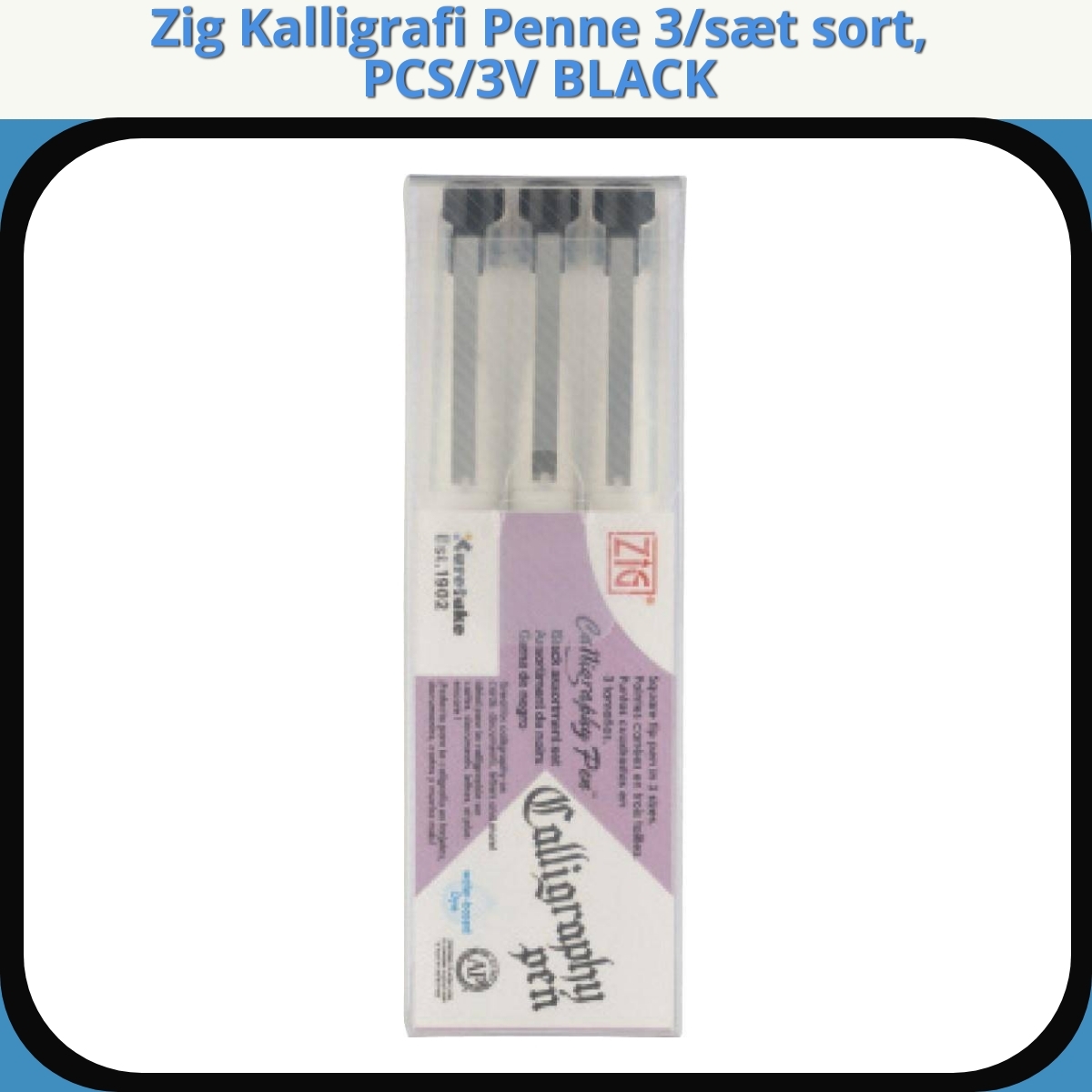 Anmeldelse af Zig Kalligrafi Penne 3/sæt sort, PCS/3V BLACK