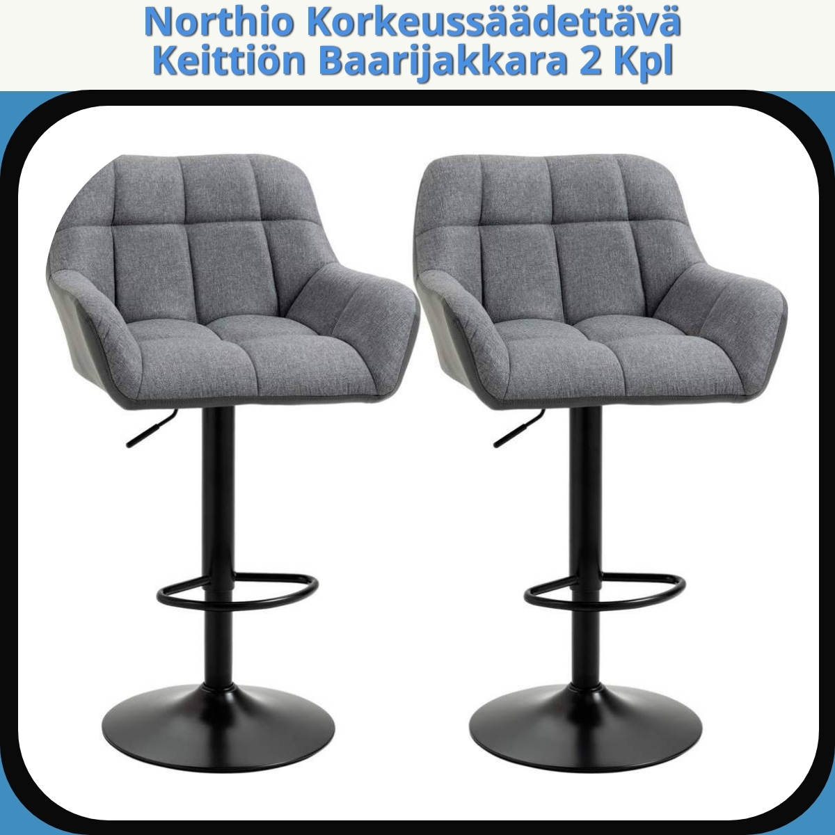 Anmeldelse af Northio Korkeussäädettävä Keittiön Baarijakkara 2 Kpl