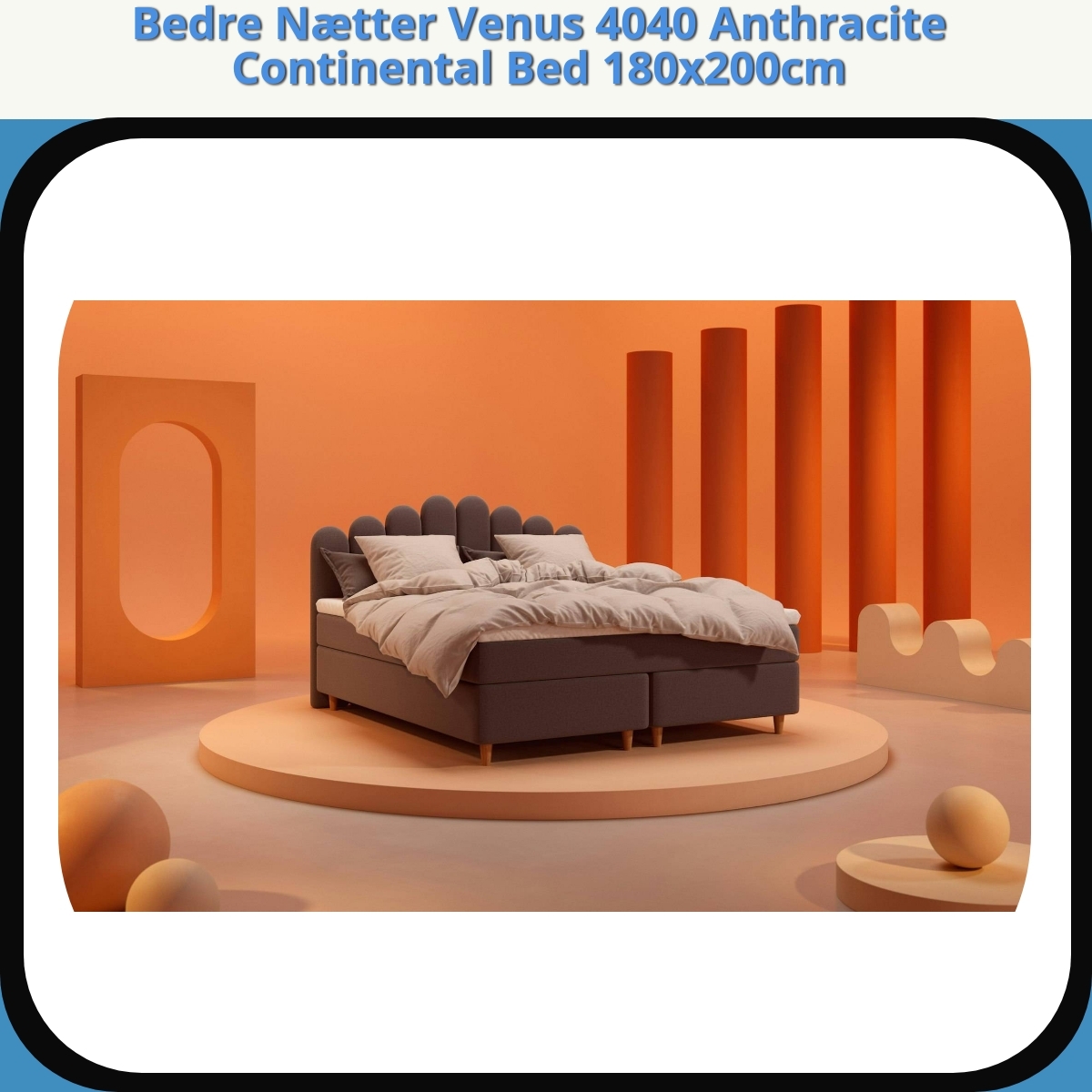 Anmeldelse af Bedre Nætter Venus 4040 Anthracite Continental Bed 180x200cm