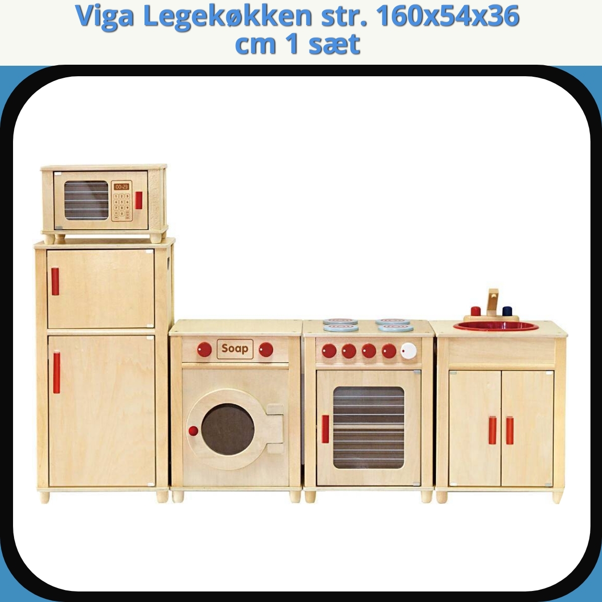 Anmeldelse af Viga Legekøkken str. 160x54x36 cm 1 sæt