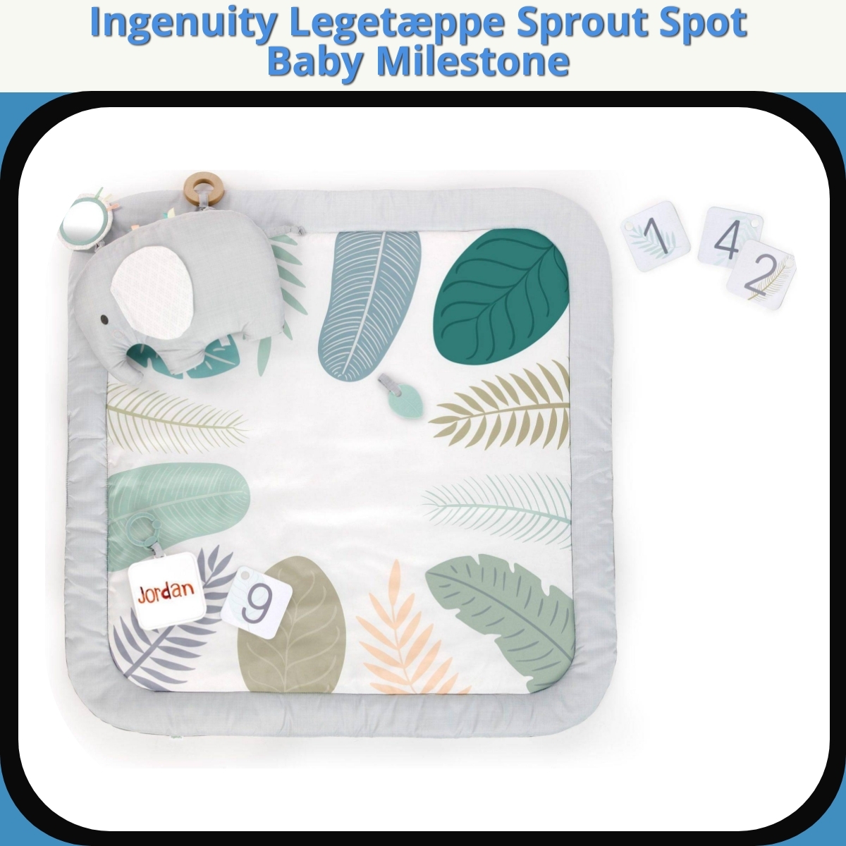 Anmeldelse af Ingenuity Legetæppe Sprout Spot Baby Milestone