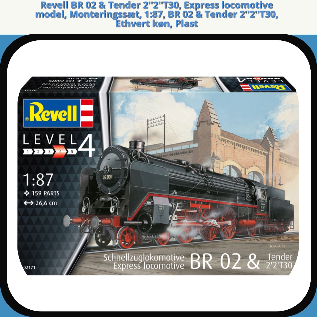 Anmeldelse af Revell BR 02 & Tender 2''2''T30, Express locomotive model, Monteringssæt, 1:87, BR 02 & Tender 2''2''T30, Ethvert køn, Plast