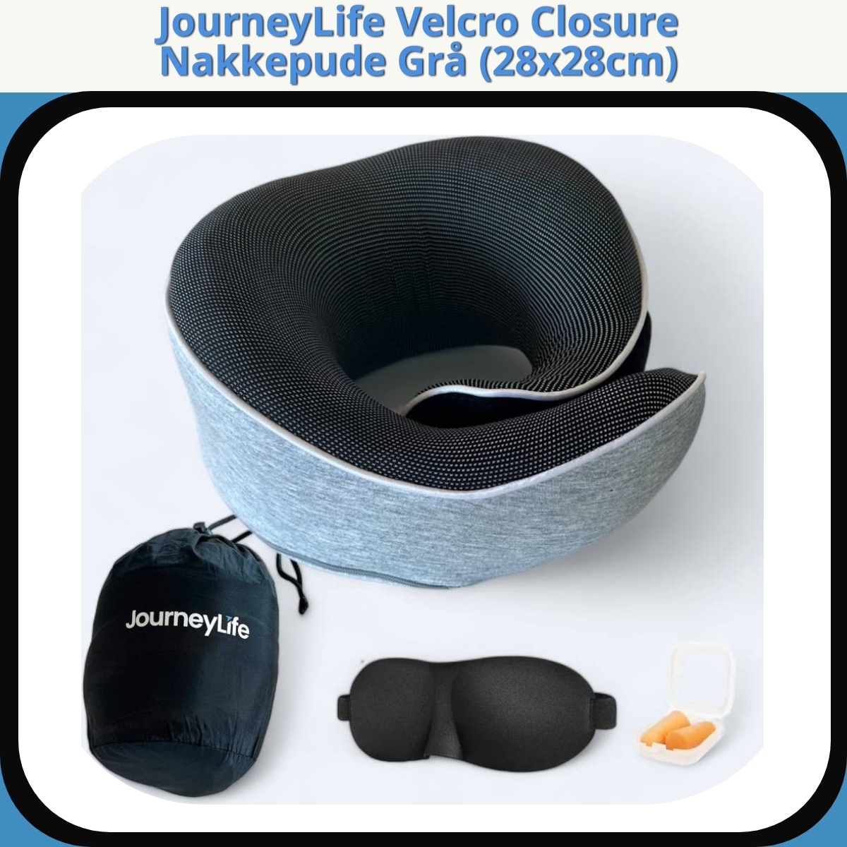 Anmeldelse af JourneyLife Velcro Closure Nakkepude Grå (28x28cm)