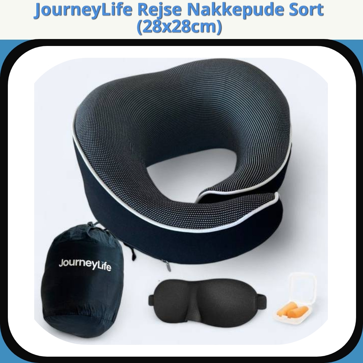 Anmeldelse af JourneyLife Rejse Nakkepude Sort (28x28cm)