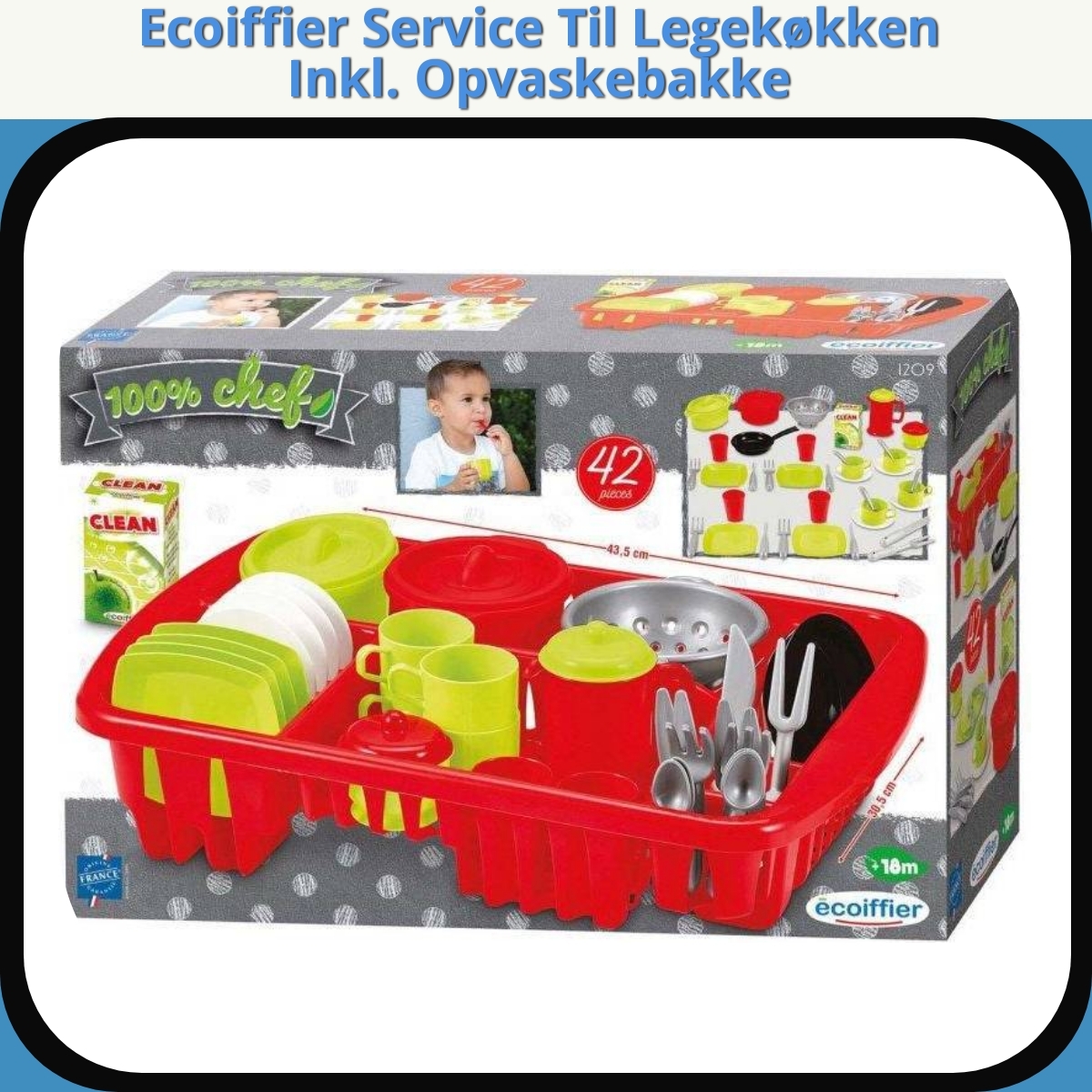 Anmeldelse af Ecoiffier Service Til Legekøkken Inkl. Opvaskebakke