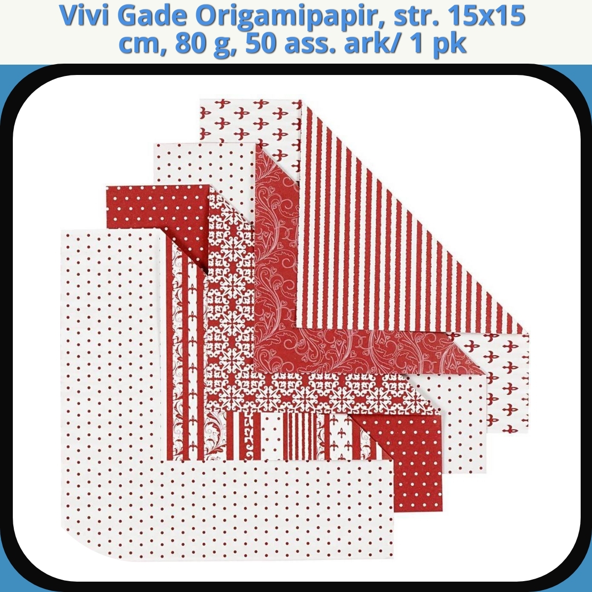 Anmeldelse af Vivi Gade Origamipapir, str. 15x15 cm, 80 g, 50 ass. ark/ 1 pk
