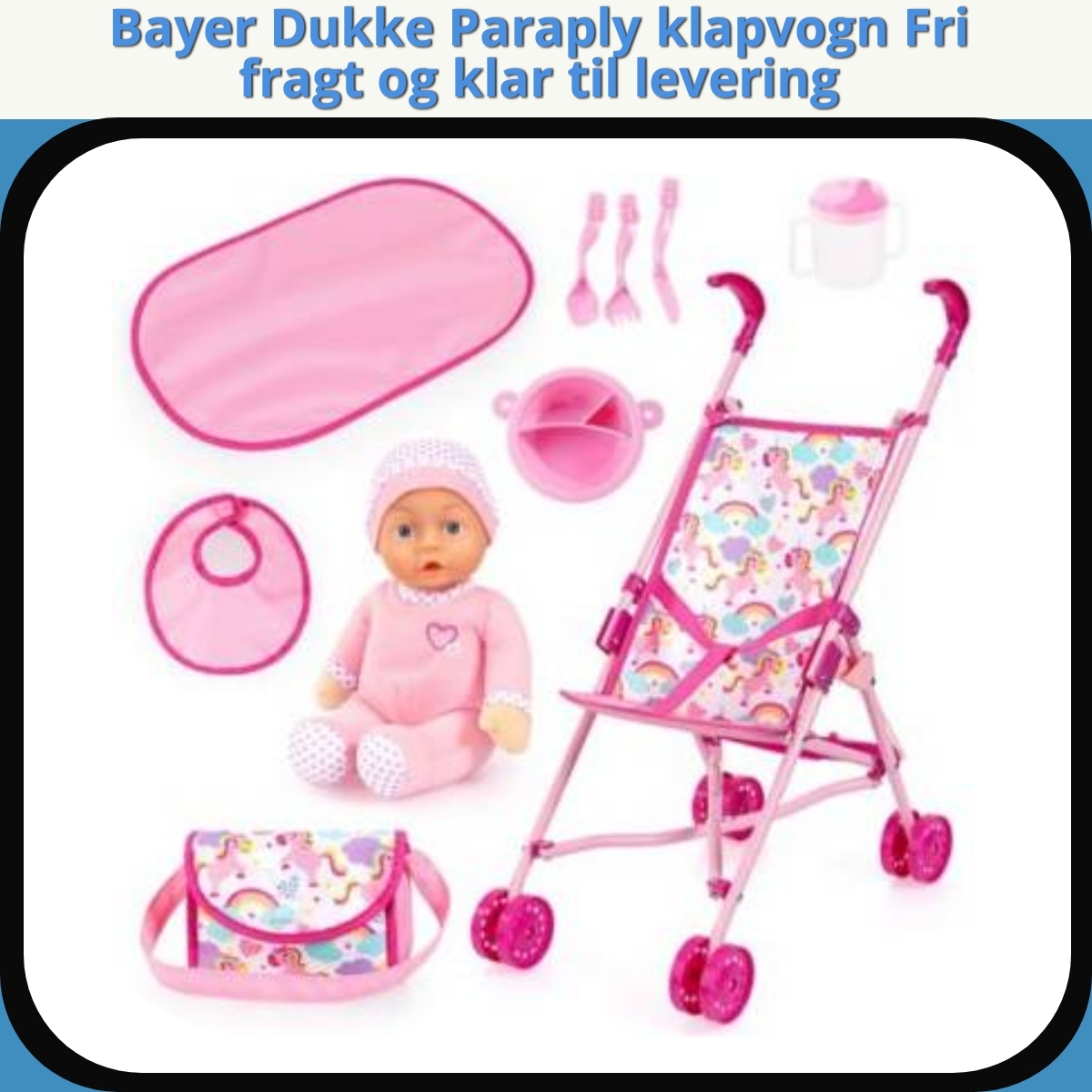 Anmeldelse af Bayer Dukke Paraply klapvogn Fri fragt og klar til levering