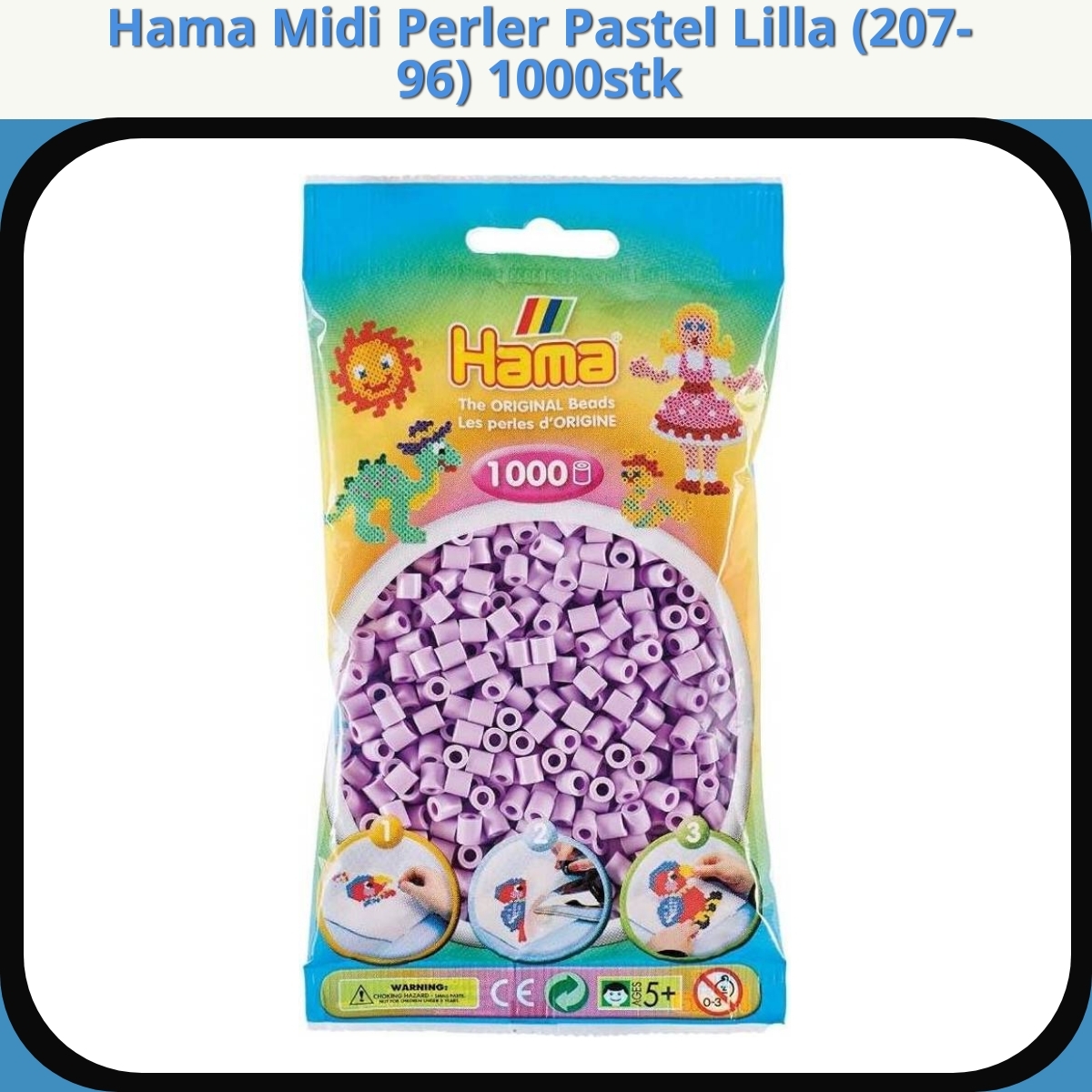 Anmeldelse af Hama Midi Perler Pastel Lilla (207-96) 1000stk