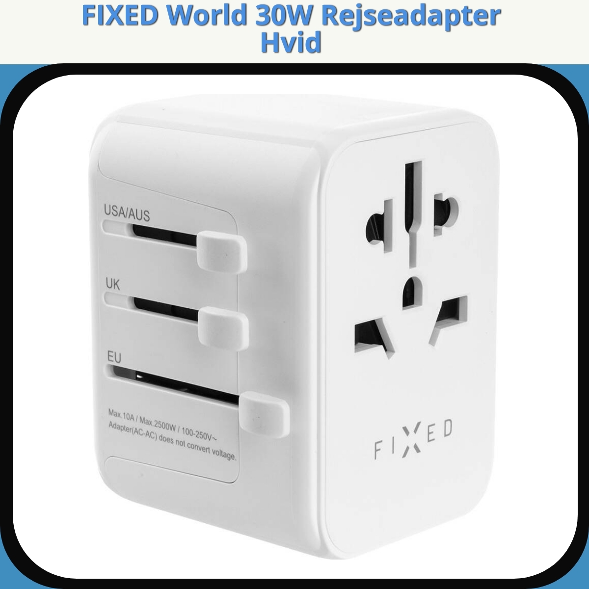 Anmeldelse af FIXED World 30W Rejseadapter Hvid