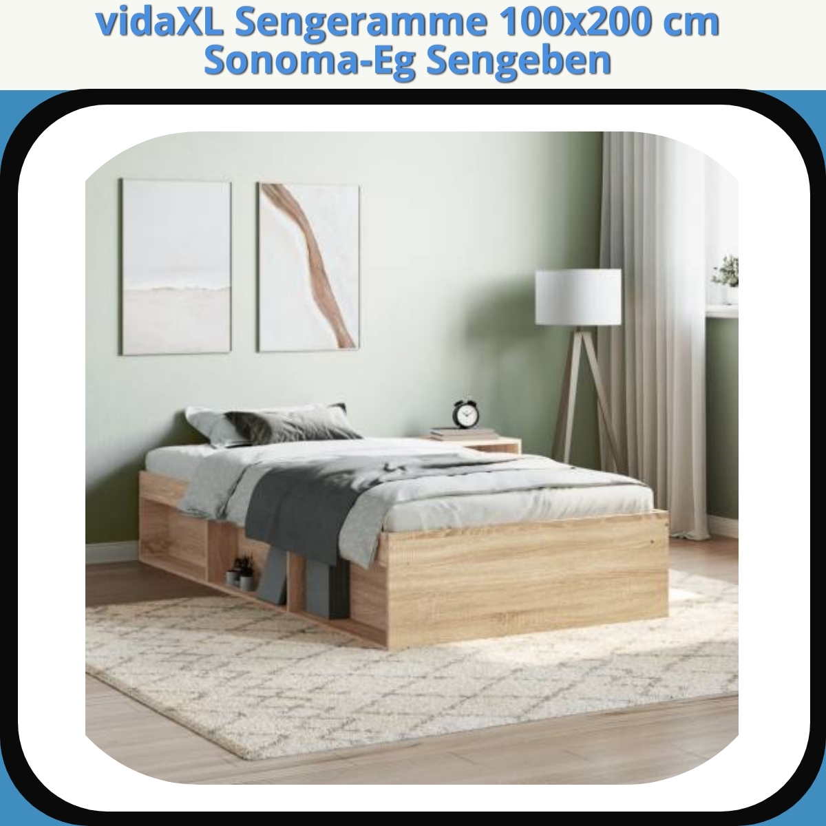 Anmeldelse af vidaXL Sengeramme 100x200 cm Sonoma-Eg Sengeben