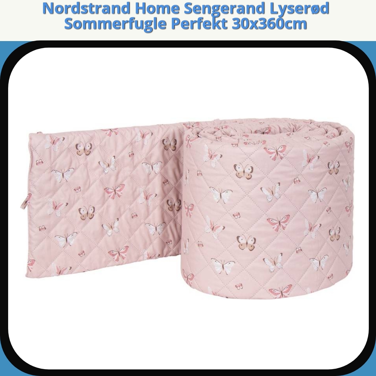 Anmeldelse af Nordstrand Home Sengerand Lyserød Sommerfugle Perfekt 30x360cm