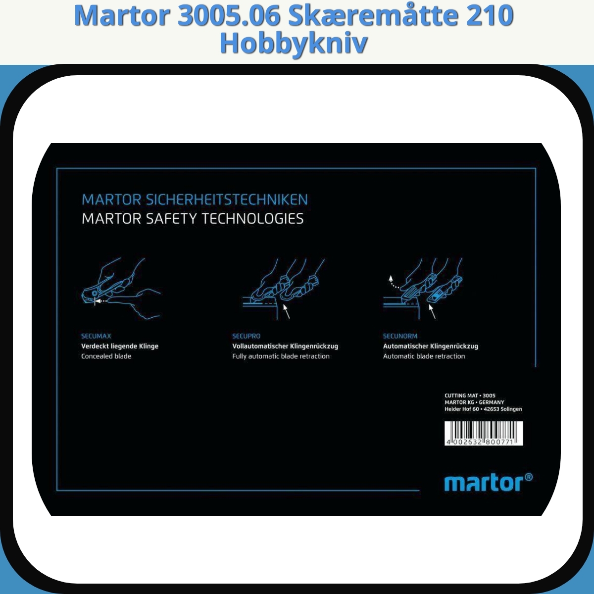 Anmeldelse af Martor 3005.06 Skæremåtte 210 Hobbykniv