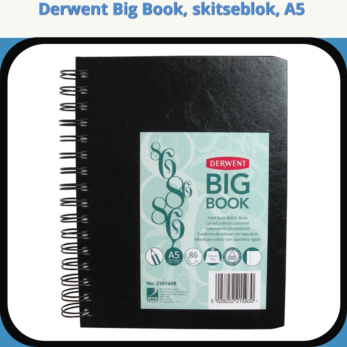 Anmeldelse af Derwent Big Book, skitseblok, A5