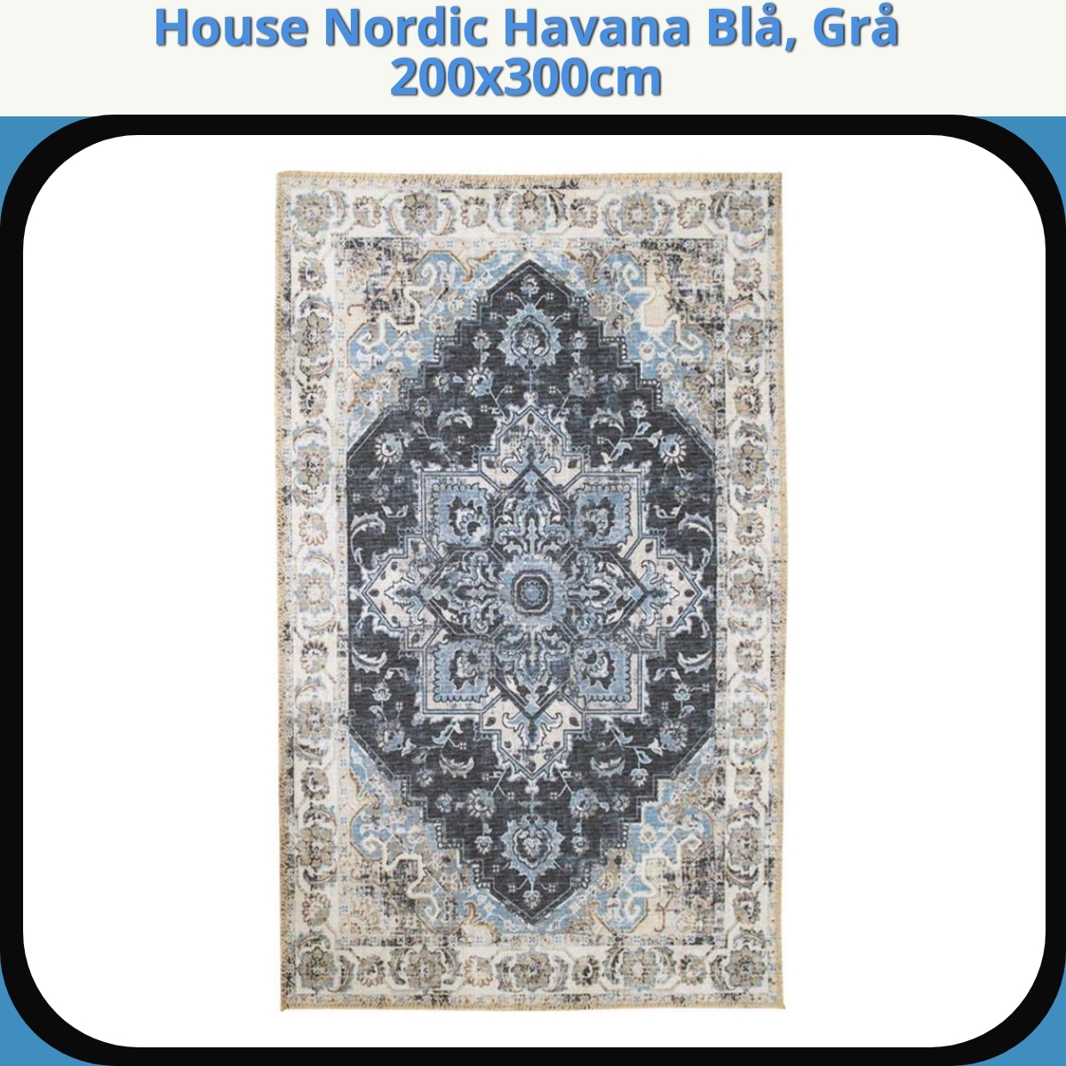 Anmeldelse af House Nordic Havana Blå, Grå 200x300cm