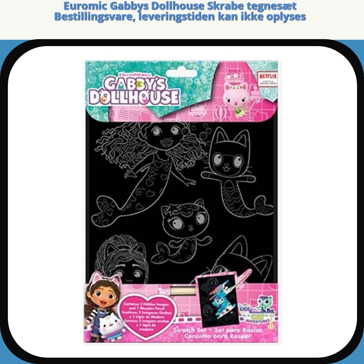Anmeldelse af Euromic Gabbys Dollhouse Skrabe tegnesæt Bestillingsvare, leveringstiden kan ikke oplyses