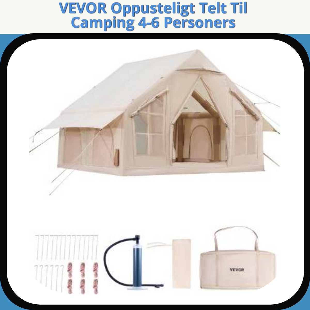 Anmeldelse af VEVOR Oppusteligt Telt Til Camping 4-6 Personers