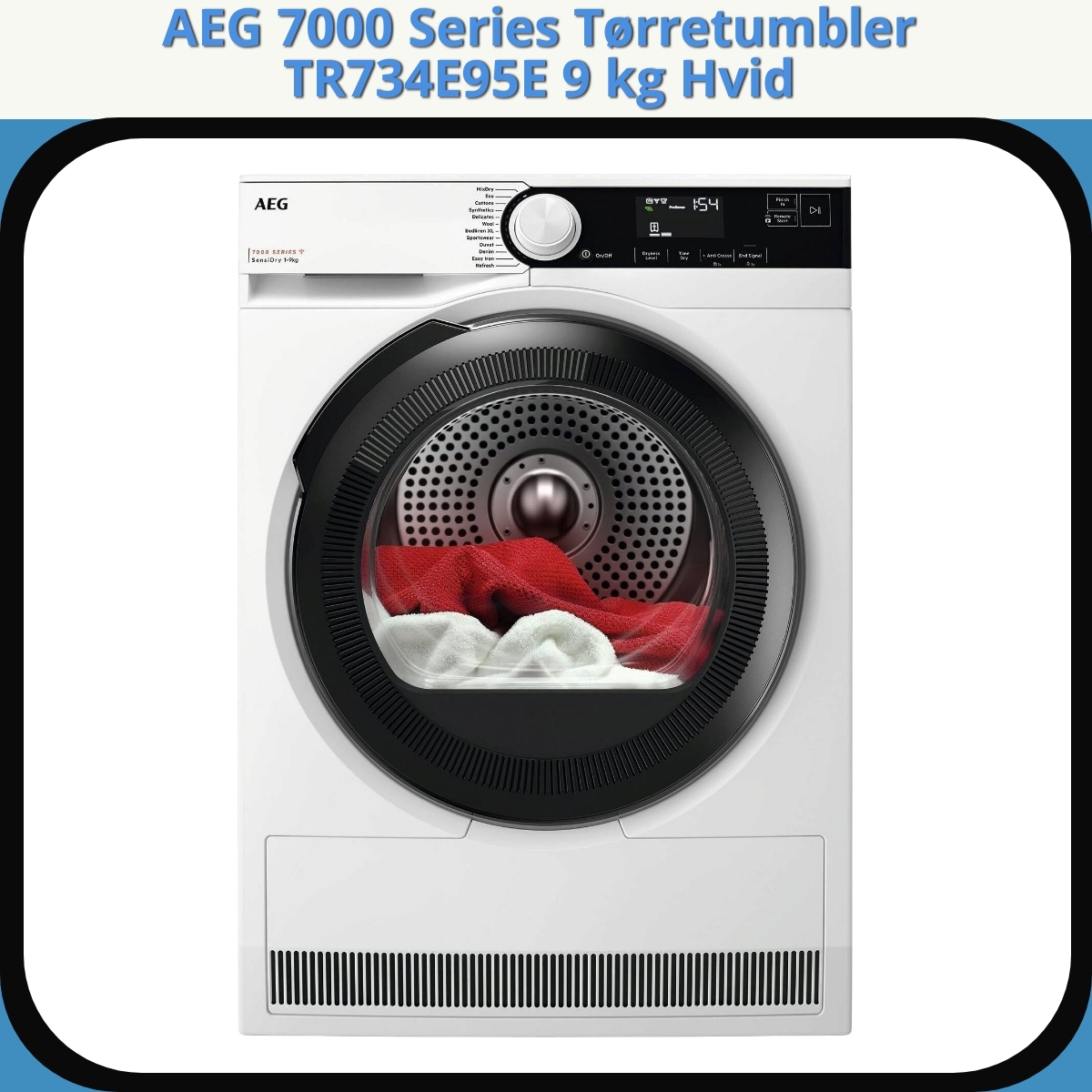 Anmeldelse af AEG 7000 Series Tørretumbler TR734E95E 9 kg Hvid
