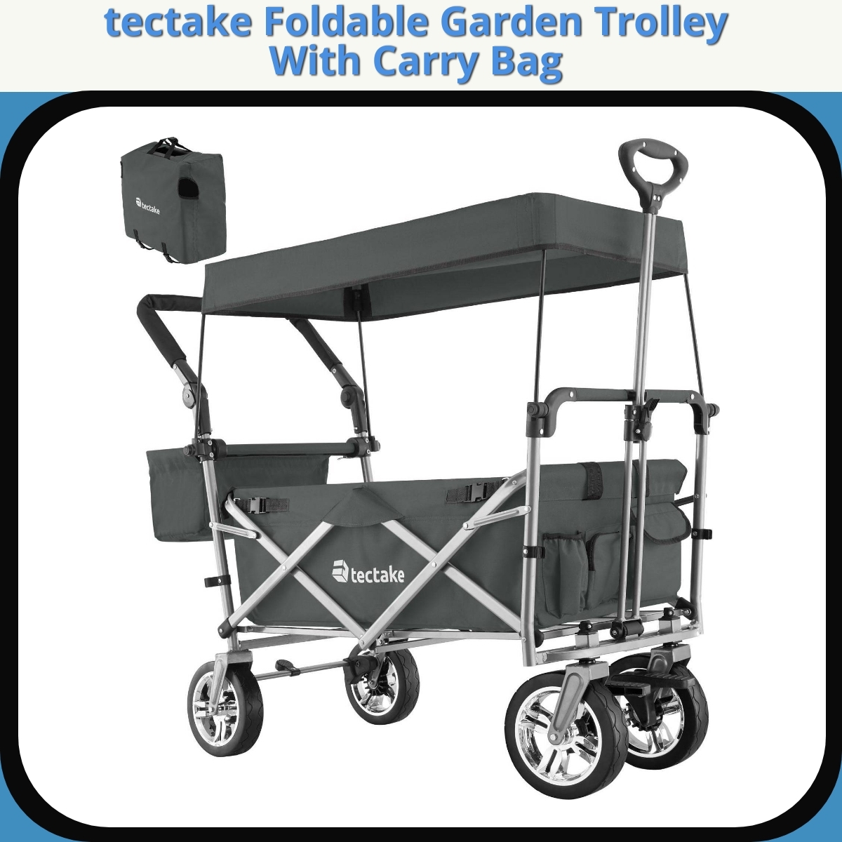 Anmeldelse af tectake Foldable Garden Trolley With Carry Bag