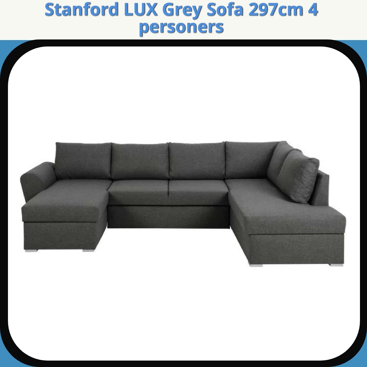 Anmeldelse af Stanford LUX Grey Sofa 297cm 4 personers