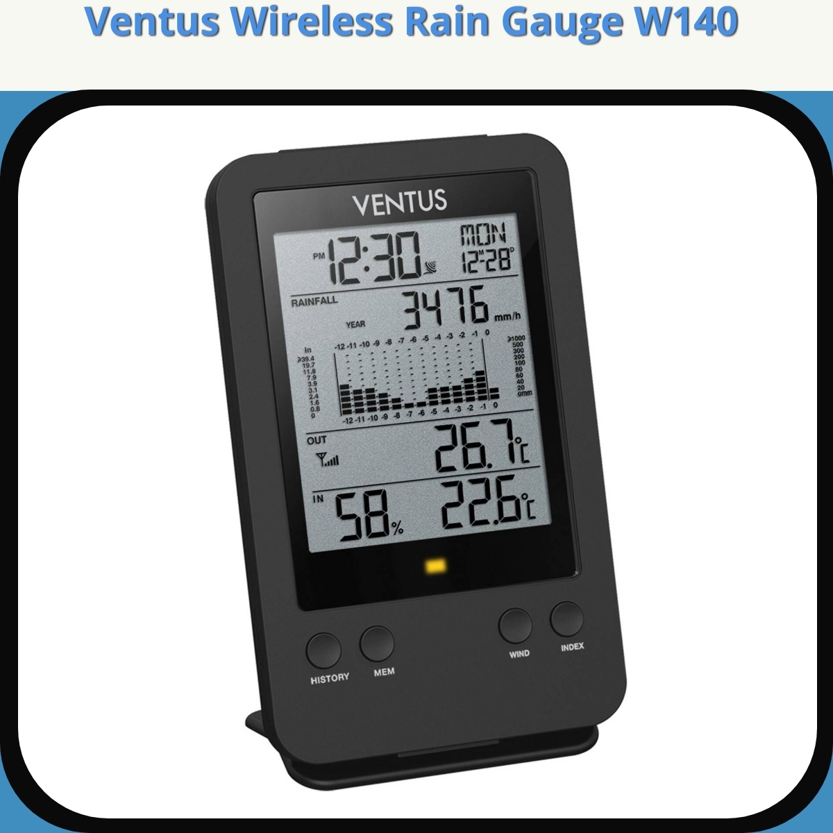 Anmeldelse af Ventus Wireless Rain Gauge W140